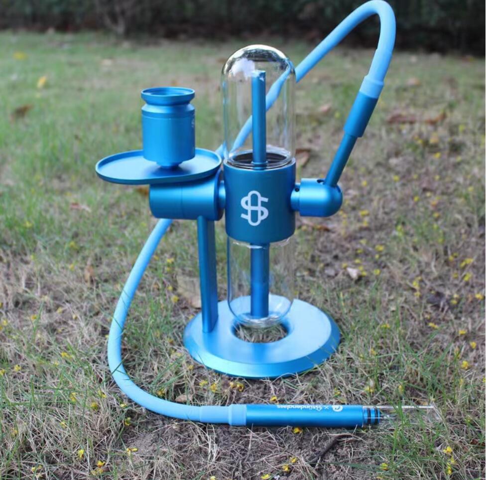 

2023 new portable Glass Gravity Bong Gravity Hookah Kit Smoke Accessory 360 Degree Power Recycler Arab Shisha Water Pipes Smoking Tobacco hookahs pipe