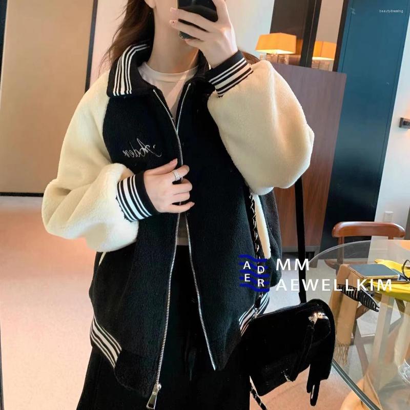 

Men's Jackets Ader Error Lamb Plush Coat Men's And Women's Winter Milk Fufu Soft Waxy Couple's Thickened Cotton, Black