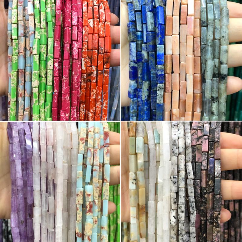 

Beads Other 13X4mm Natural Cylinder Stone Amethysts Jades Snakeskin Turquoises Long Spacer For Jewelry Making Diy Bracelets NecklaceOther Ot