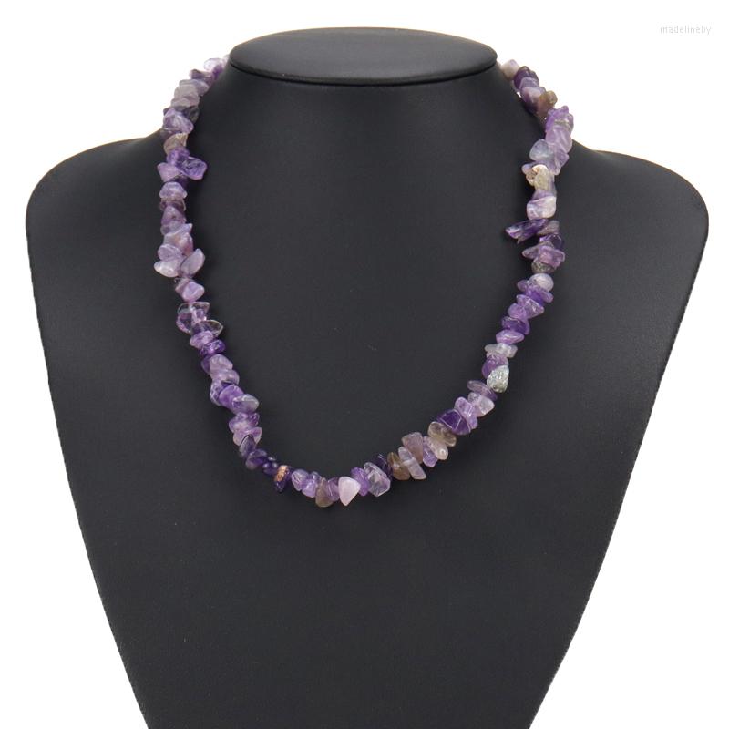 

Chains Fashion Rounded Handmade Natural Stone Crystal Necklace Choker Colorful Charm Wholesale Trendy Hand-Made N544