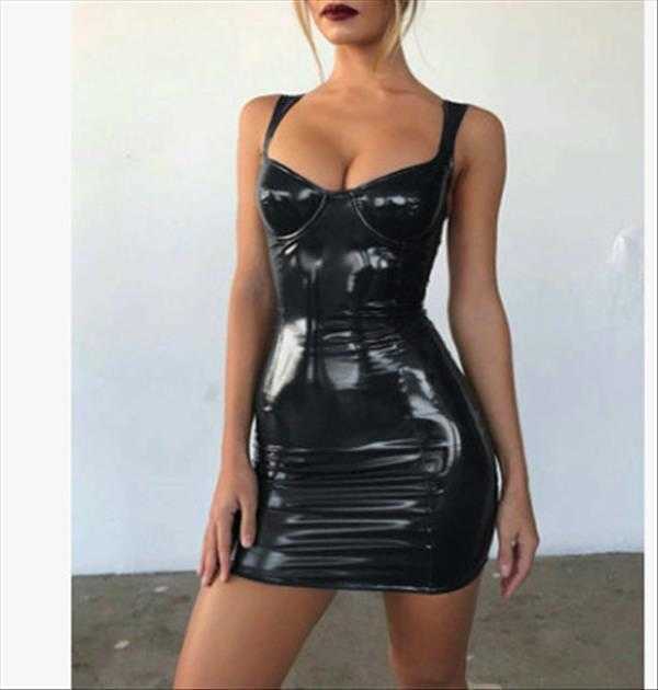 

Summer Nightclub Sexy Bright Wrapped Chest Strap Dress For Women, Royal blue