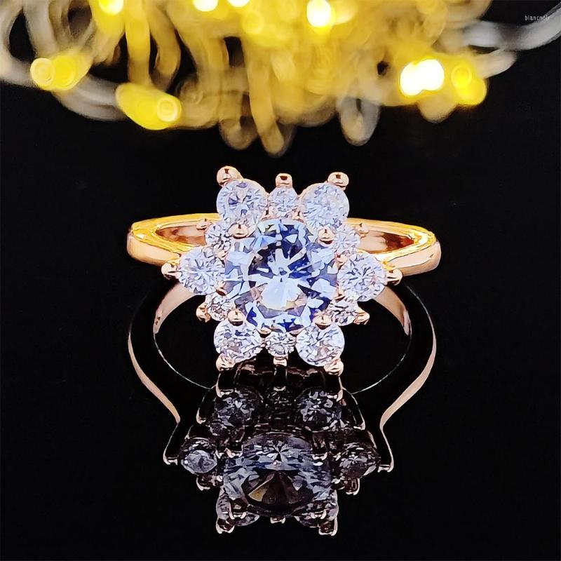 

Wedding Rings 2023 Snowflake Rose Gold Silver Color Fashion Trendy Promise Ring For Girl Love Engagement Party Gift Wholesale Jewelry R5040