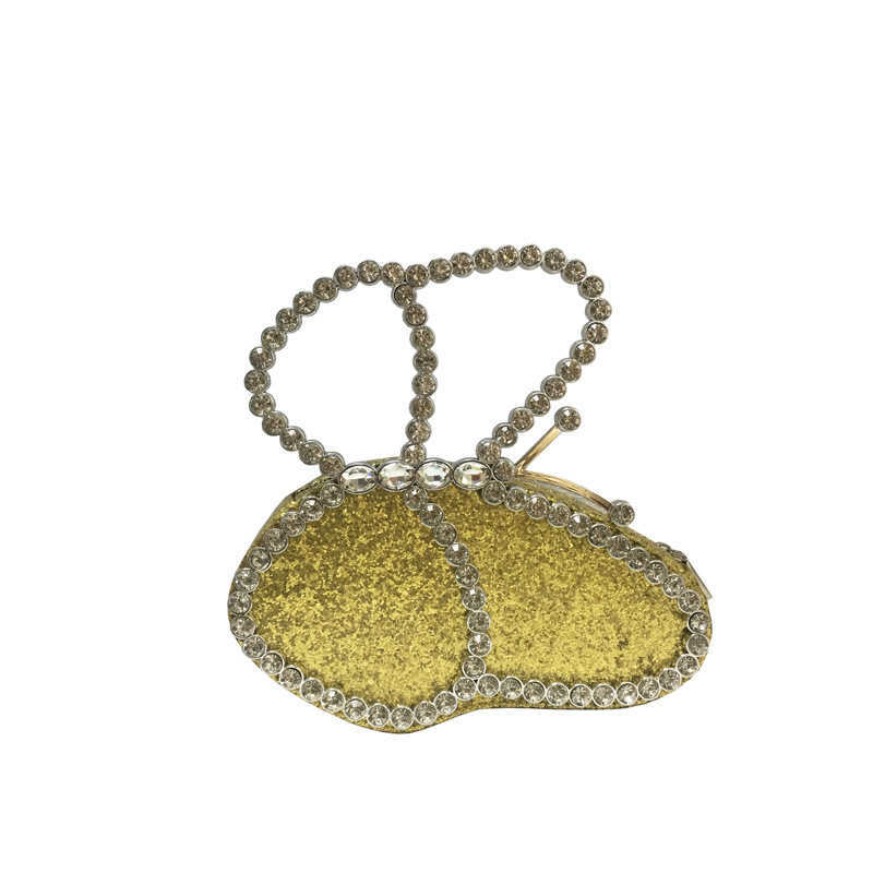 

Evening ladies clutch Bags Women New Butterfly Dinner Shiny Bag with Diamond Handheld Bag Lipstick Rhinestone Handheld Crossbody Bag, Gold2