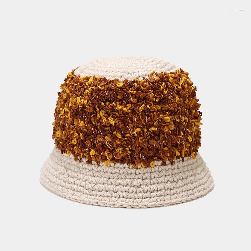 

Berets Acrylic Warm Thicken Bucket Hat Fisherman Outdoor Travel Cap For Girl And Women 203, Style 4