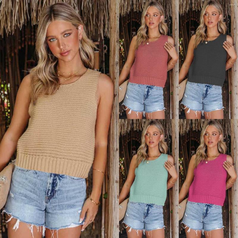 

Women' Tanks Women' Fashion Solid Color Camisole Knitted Button Up Tank Tops Loose Vest Clothes Women, Black
