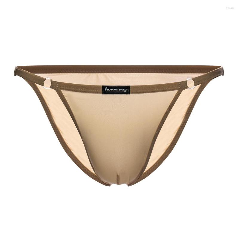 

Underpants 2023 Brand Howe Ray Free Size Breathable Underwear Simple Comfortable Sexy Thong G-String Ice Silk Man Briefs, Black