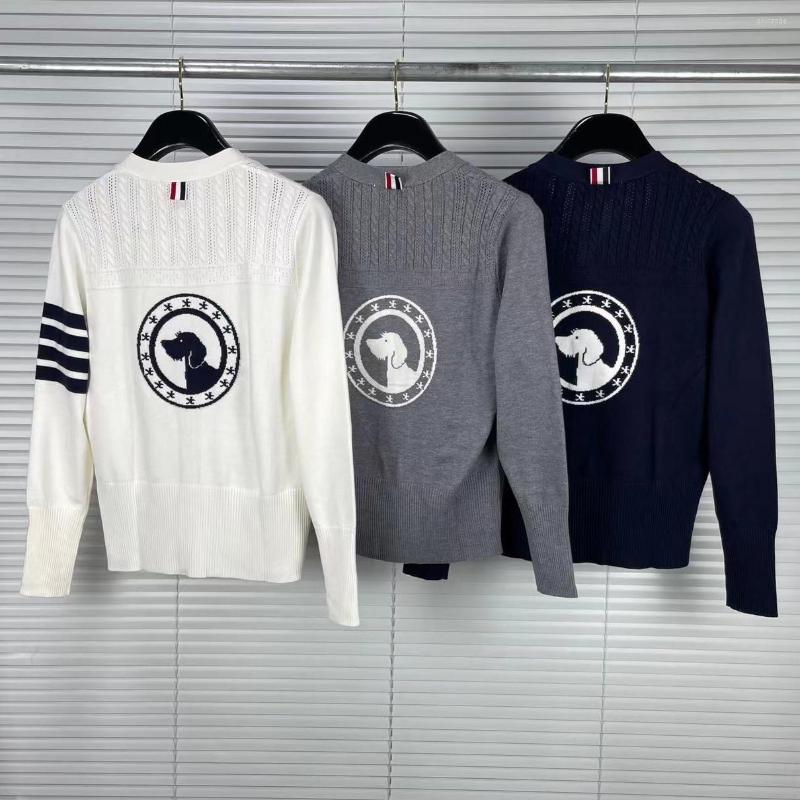 

Women' Knits Women' Fashion Brand High-End Wool Cardigan Original Design High Quality Knitwear Women Famous Leisure Slim Fit Knit, White