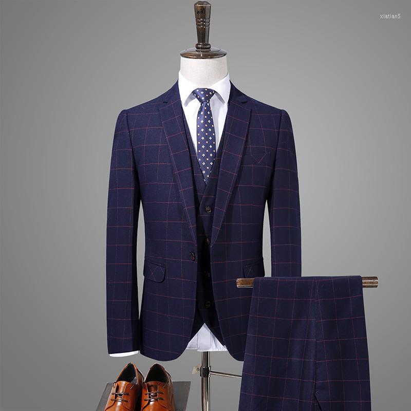 

Men' Suits Wedding Men 2023 Arrival High Quality Single Breasted Plaid Casual Suit Gentleman Designers Men' Business 8908, Purple 8909