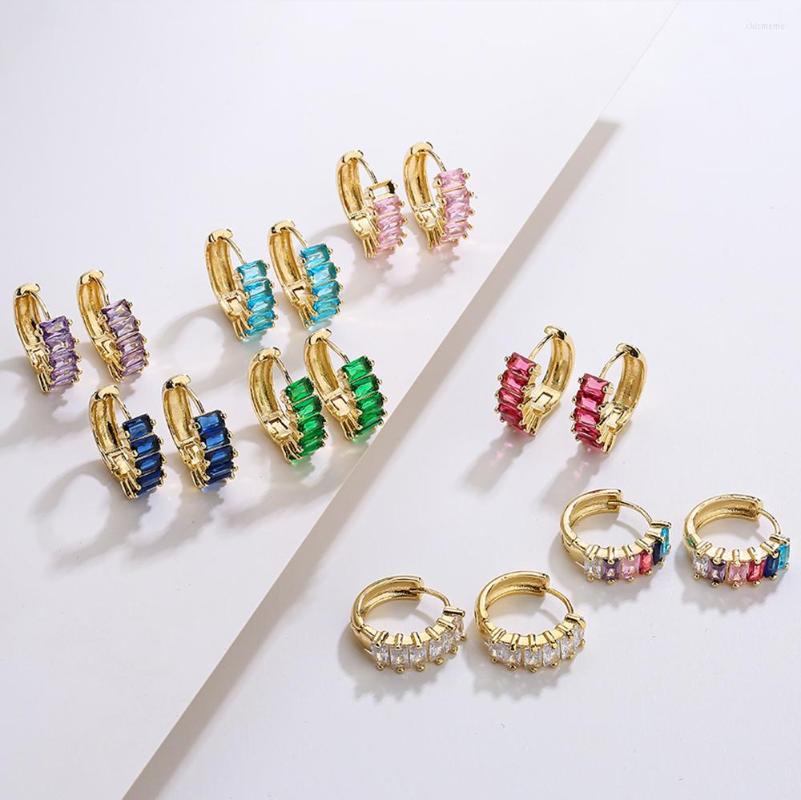 

Hoop Earrings Mafisar Minimalist Gold Plated Zircon Exquisite Color Earring Women Fashion High-Quality Jewelry Birthday Gifts