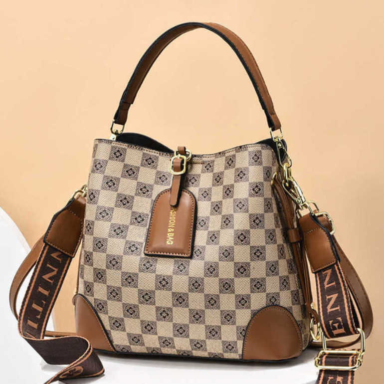 

Brand Shoulder Bags for 2023 Bucket Korean style versatile one-shoulder women's small light luxury diagonal cross bag New Quality Handbags Purses Female, Khaki6