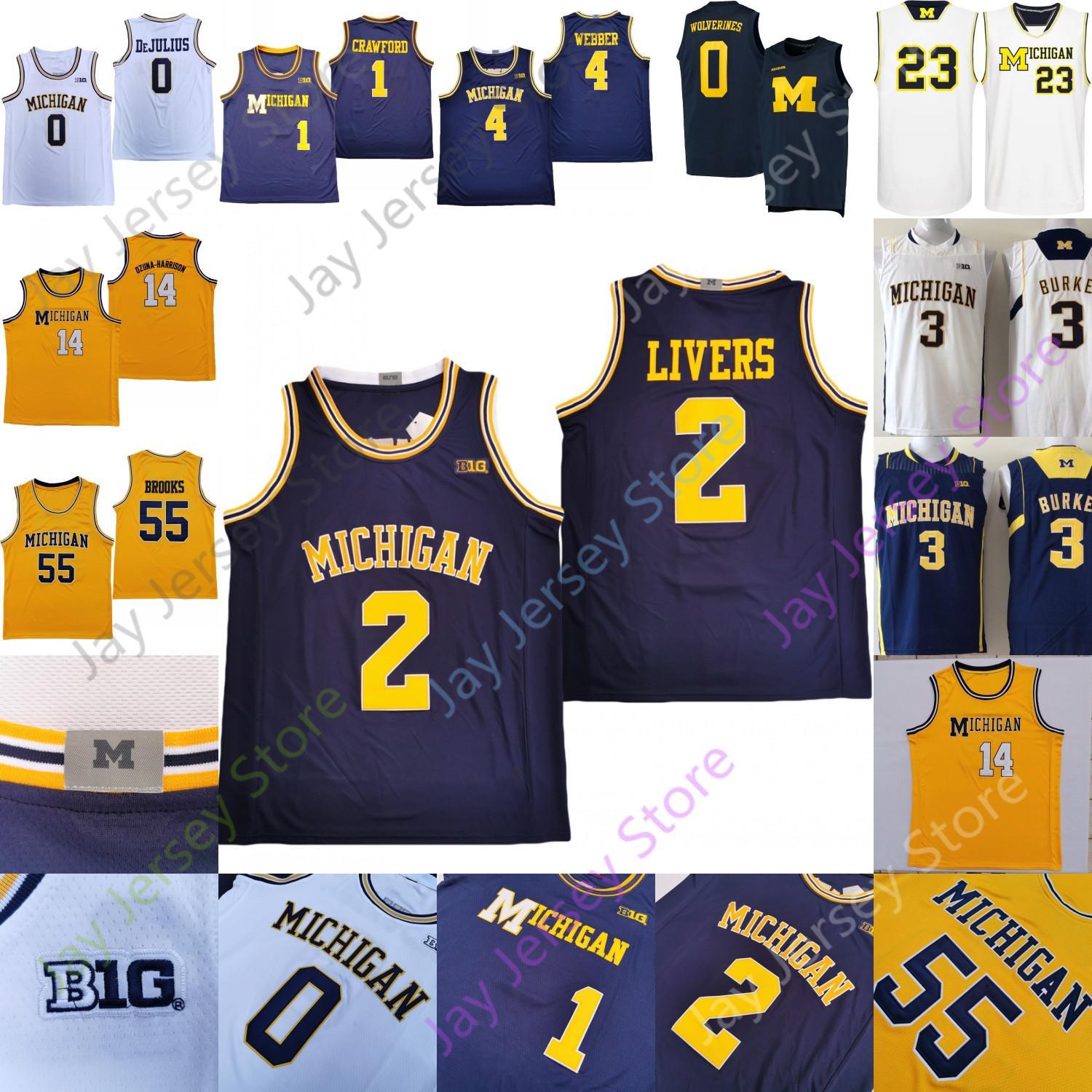 

2020 Michigan Wolverines Basketball Jersey NCAA College Eli Brooks David DeJulius Colin Castleton Adrien Nunez Brandon Johns Jr., Navy iii