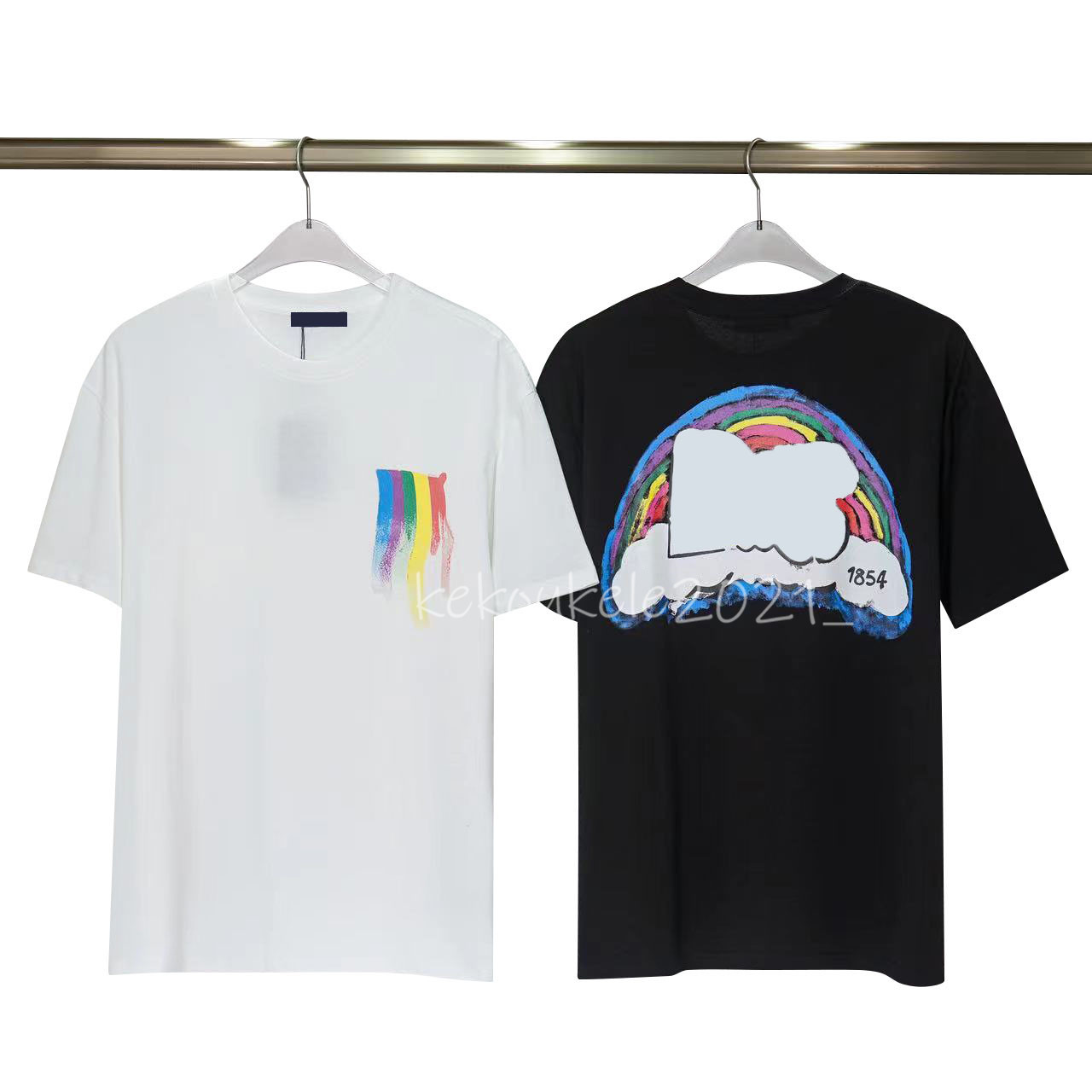 

Summer Mens T Shirt Cotton Fashion Casual Loose Man Womens Tees Short Sleeves Tops Luxury Letter Print Men Hip Hop Clothes Size S-2XL, Black