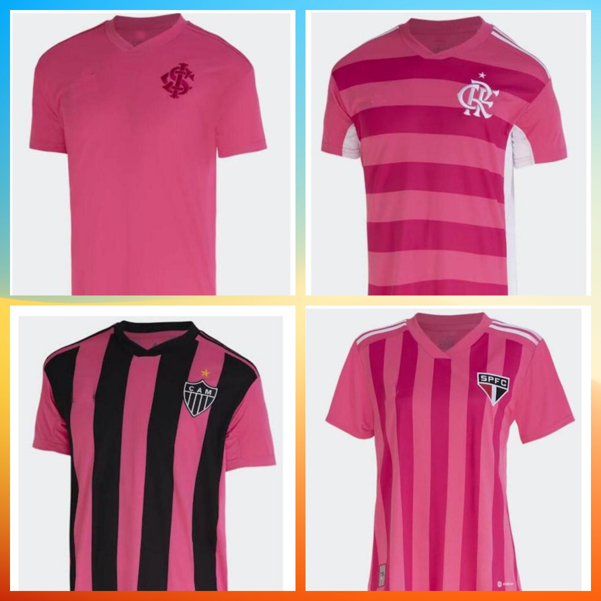 

2022 SAO PAULO Outubro Rosa SOCCER JERSEYS Internacional Cruzeiro Flamengo Atletico Mineiro SPECIAL 22 23 man jersey top thai football shirts set Football uniform, 01