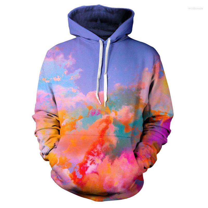 

Men's Hoodies PADEGAO Dazzle Color Print Sweatshirt Men And Women Hip Hop Funny Streetwear Couples Clothes PDG1448, Turquoise