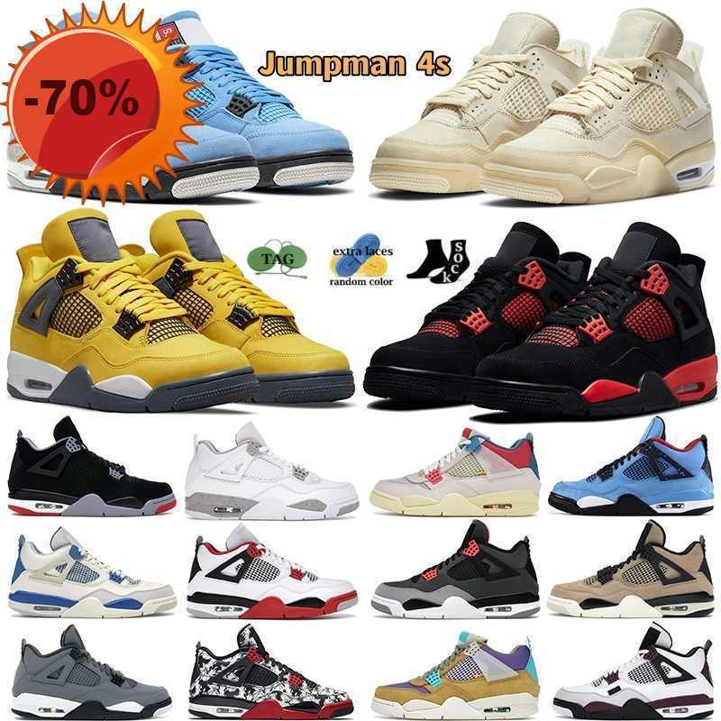 

Boots Outdoors Jumpman 4 basketball shoes for men women 4s Black Cat Sail Red Thunder White Oreo Cactus Jack University Blue Infrared Cool, Black gum