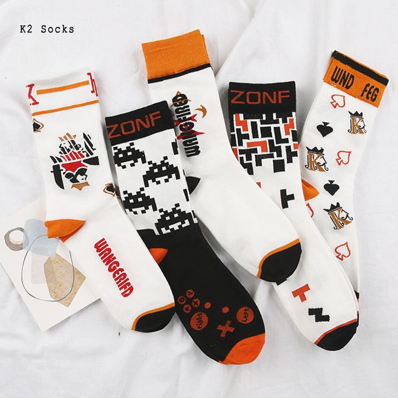 

Men's Socks Fashion Poker Sockings Cotton Harajuku Cube Game Skateboard King Happy HipHop Sport Drop Funny Men And Women, Lw1761x