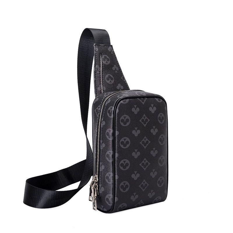 

Luxury Designers AVENUE Sling Shoulder Bag Mini Men Crossbody Chest Bags Leather Sporty Outdoor Purse Wallet, Black plaid
