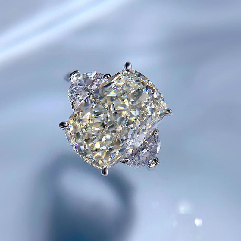 

Valuable Cushion Cut 6ct Diamond Ring 100% Real 925 sterling silver Party Wedding band Rings for Women Men Engagement Jewelry