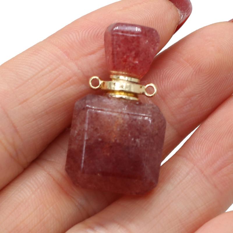 

Charms Natural Semi Precious Perfume Mini Bottle Car Air Freshener Separate Bottling For DIY Jewelry Making Necklaces Bracelets17 30mm