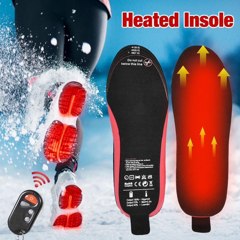 

Shoe Parts Accessories Electric Heating Insoles For Winter 2100Mah Rechargeable Remote Control Heated Insole Camping Warm Foot Warmer Can Cut Shoes Pad 230225