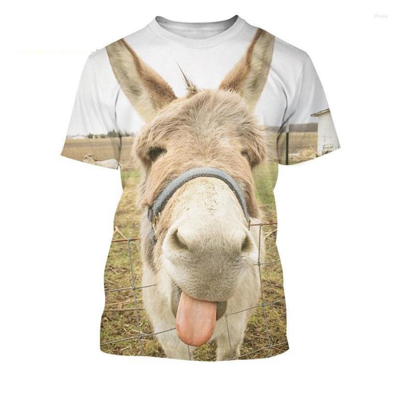 

Men's T Shirts Summer Men And Women Personalized Funny Round Neck Breathable Light Casual Top Creative Donkey 3d Printing Short-sleeved, Lu-3