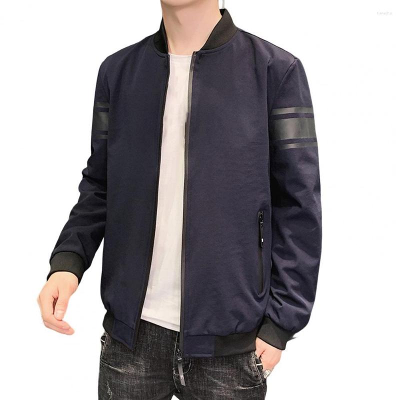 

Men's Jackets Stylish Ribbed Bottom Sports Jacket Men Coat Korean Style Dressing, Black