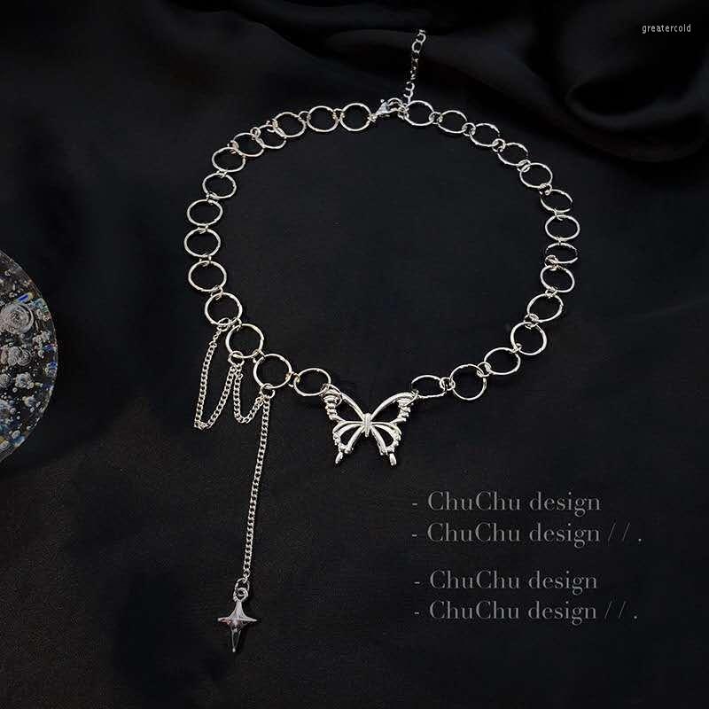 

Choker Gothic Butterfly Necklace E Girl Clavicle For Women Indie Aesthetic Grunge Fairy Core Collares Mujer Jewelry