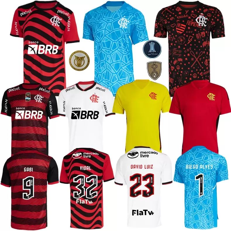 

Sportswear 22 Flamenco football jersey 23 Flamenco home and away 3 Camisa futebol GABI DAVID LUIZ DIEGO Gabriel B.HENRIQUE VIDAL DE ARASCAETA PEDRO football strips, Estadual away jersey