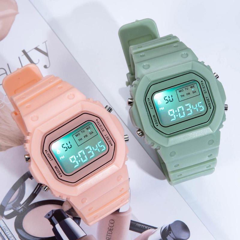 

Wristwatches Lover Watches Couple Watch Digital Waterproof Sports Wristwatch LED For Women Men Electronic Clock Hodinky, Black