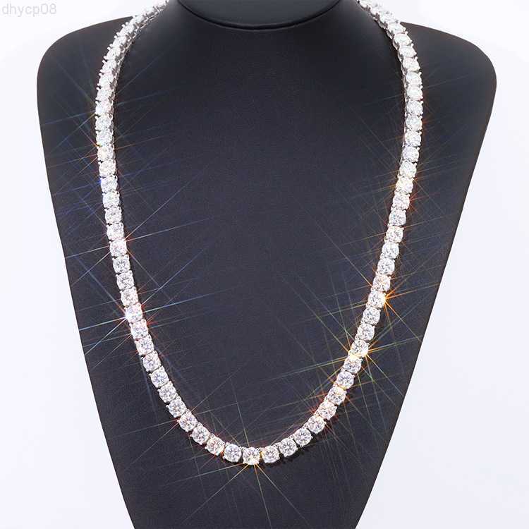 

Hotsale Wholesale price link chain white gold plated S925 sterling silver 6.5mm VVS moissanite tennis chain jewelry