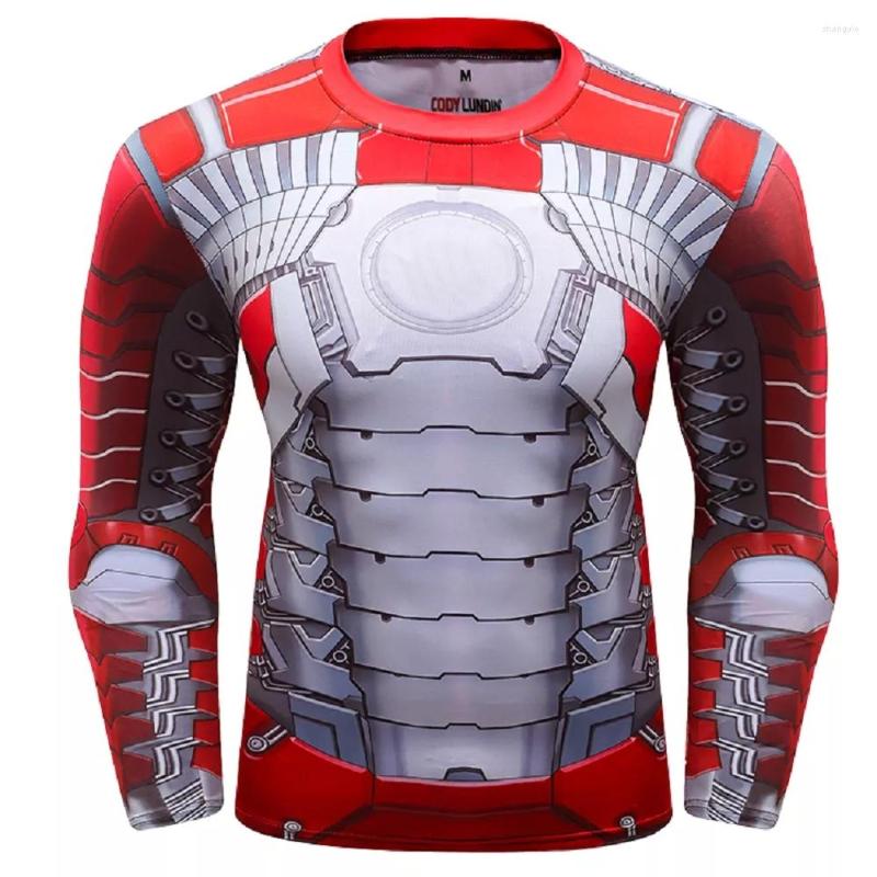 

Men's T Shirts Cody Lundin Y2K Clothes High-ranking Metal Robot 3D Digital Printing Design Techwear Comfortable Top MMA Long Sleeve, Red