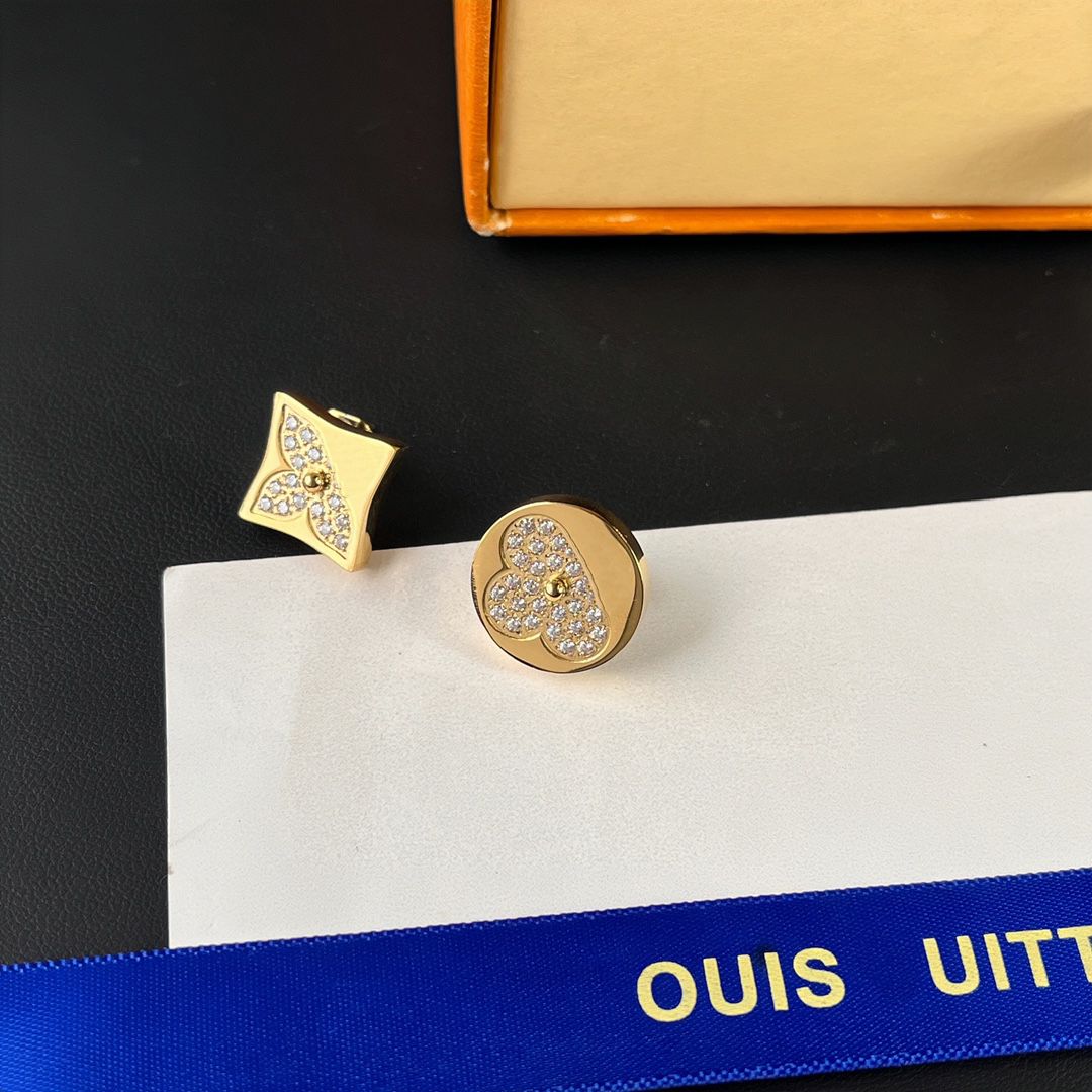 

2023-Fashion Girls Earring Charm Design For Women Jewelry 18k Gold Plated Earrings Luxury Round Flower Four Leaf Clover Earrings Wedding Party Accessories With Box