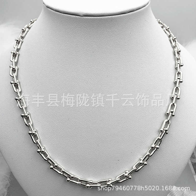 

T family necklace 925 silver U Hardware Chains Necklace horseshoe U-shaped lock chain