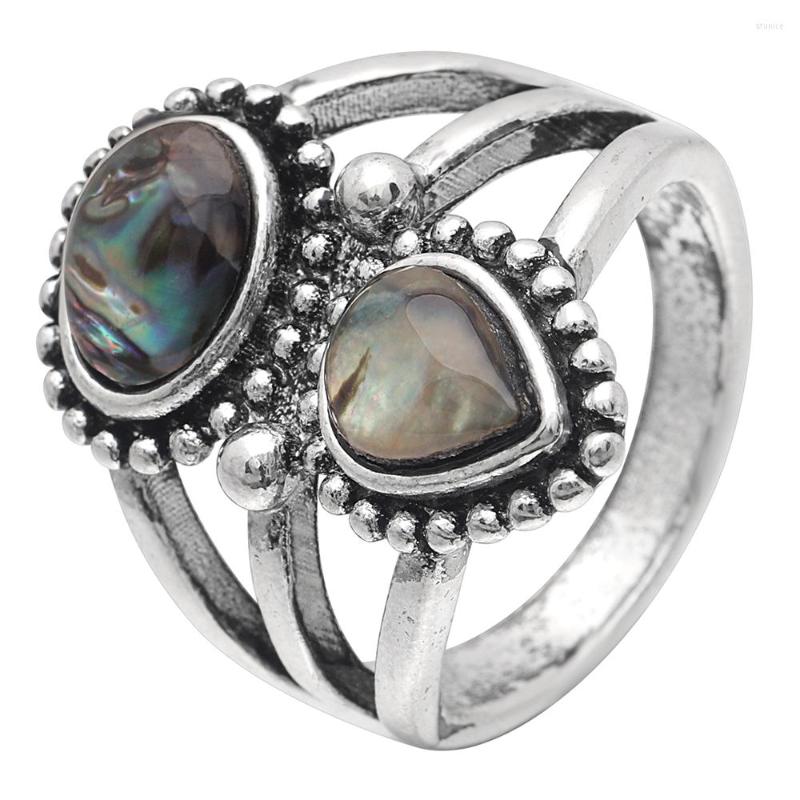 

Wedding Rings Vintage Charm Eternity Unique For Women Oval Ethnic Retro Silver Color Long Ring Women's Fashion Jewelry Accessories