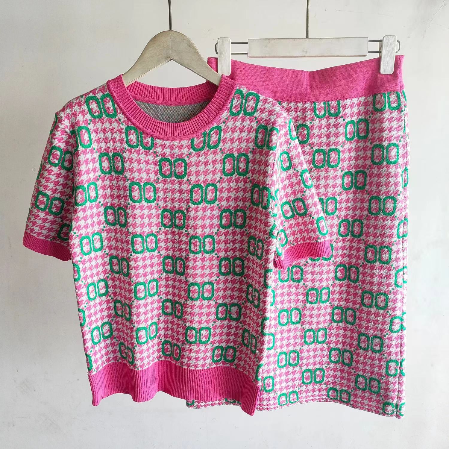 

Casual Dresses designer dress bodycon dress Letter printing Knitting Sweater For Women 2023 Two-piece round neck short-sleeve knitted dress