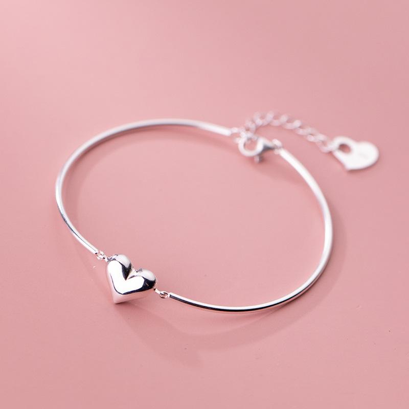 

Link Bracelets Chain Fashion Adjustable Heart Charm Bracelet For Women Bangle Girlfriend Wedding Birthday Gift SL462Link