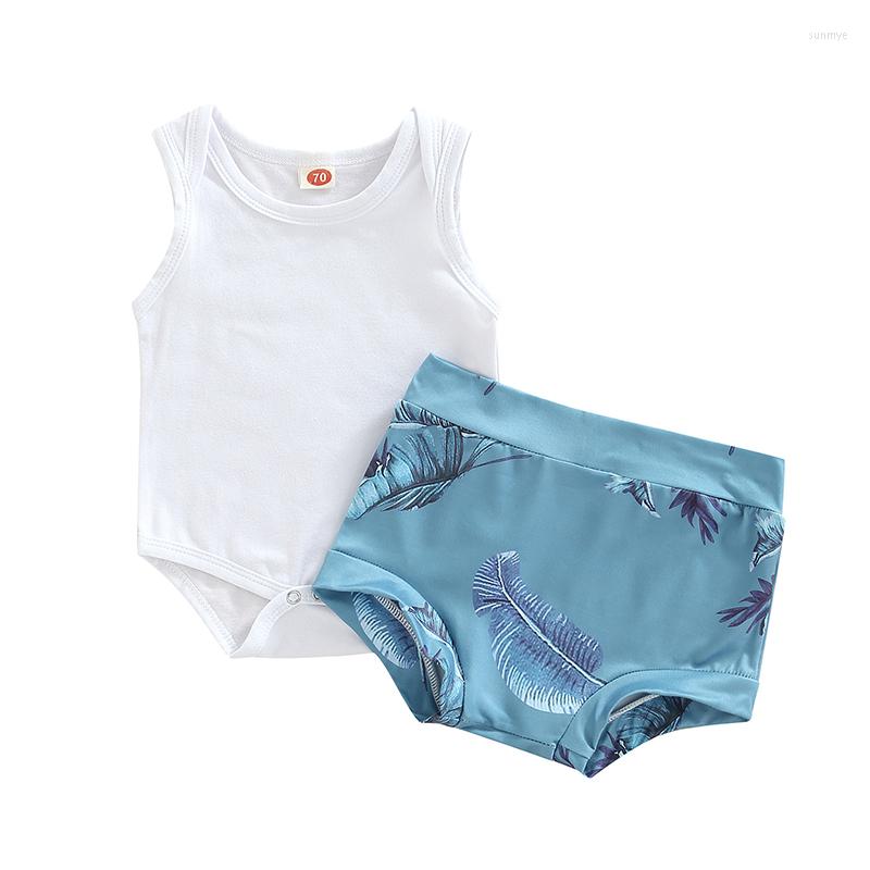 

Clothing Sets Zoiuytrg Baby Girls Outfit Infant Sweet Style Solid Color Sleeveless Round Collar Jumpsuit Feathers Printing Shorts Set, Picture shown