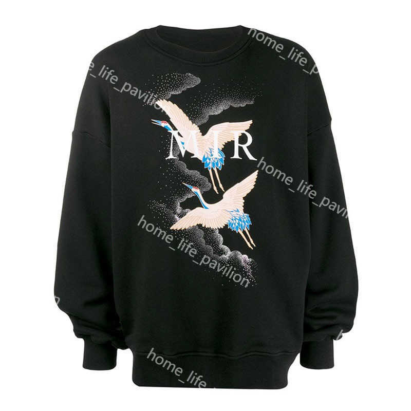 

Amirs Designer Mens Sweatshirt Fairy Crane Men Women Long Loose Crewneck Printed Tops Pullover Sweatshirts Unisex Hoodies 0015