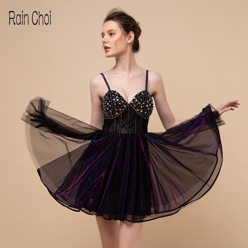 

Party Dresses Above Knee Mini Evening Dress Women Cocktail Gown Short, Black