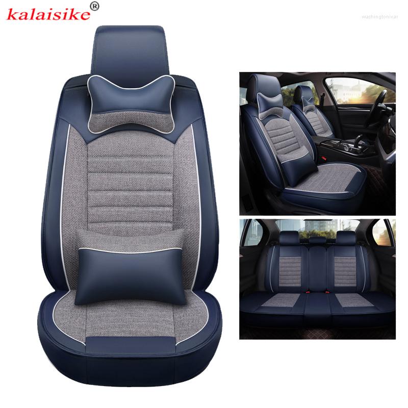 

Car Seat Covers Kalaisike Leather Plus Flax Universal For Ateca LEON Toledo Arona Exeo IBL Auto Styling Accessories