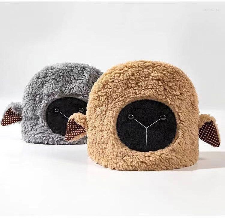 

Berets Cute Lamb Winter Hats Cartoon Soft Plush Autumn Female Casual Warmer Beanie Caps Outdoor For Women Bonet Ladies Beanies, White