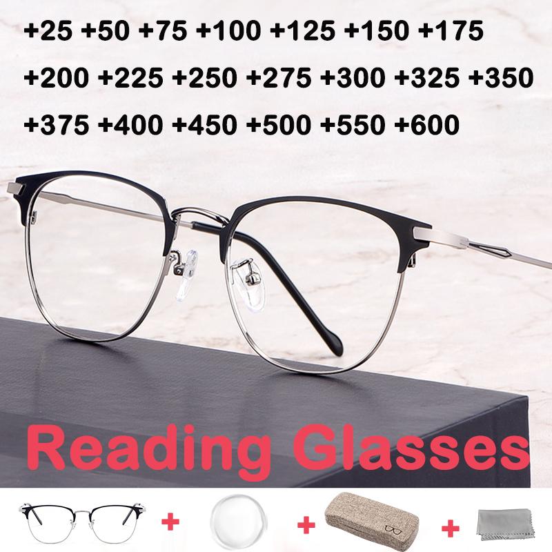 

Sunglasses Anti-sweat Reading Glasses Men Women Fashion Ultralight Metal Alloy Round Frame Presbyopic Diopter 25 To 600Sunglasses