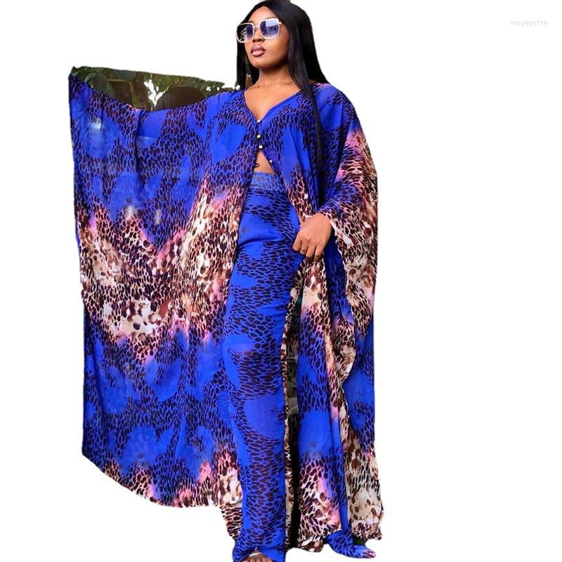 

Ethnic Clothing 2 Piece Set Women Africa Clothes African Dashiki Fashion Two Suit Long Tops And Wide Pants Party Plus Size For Lady