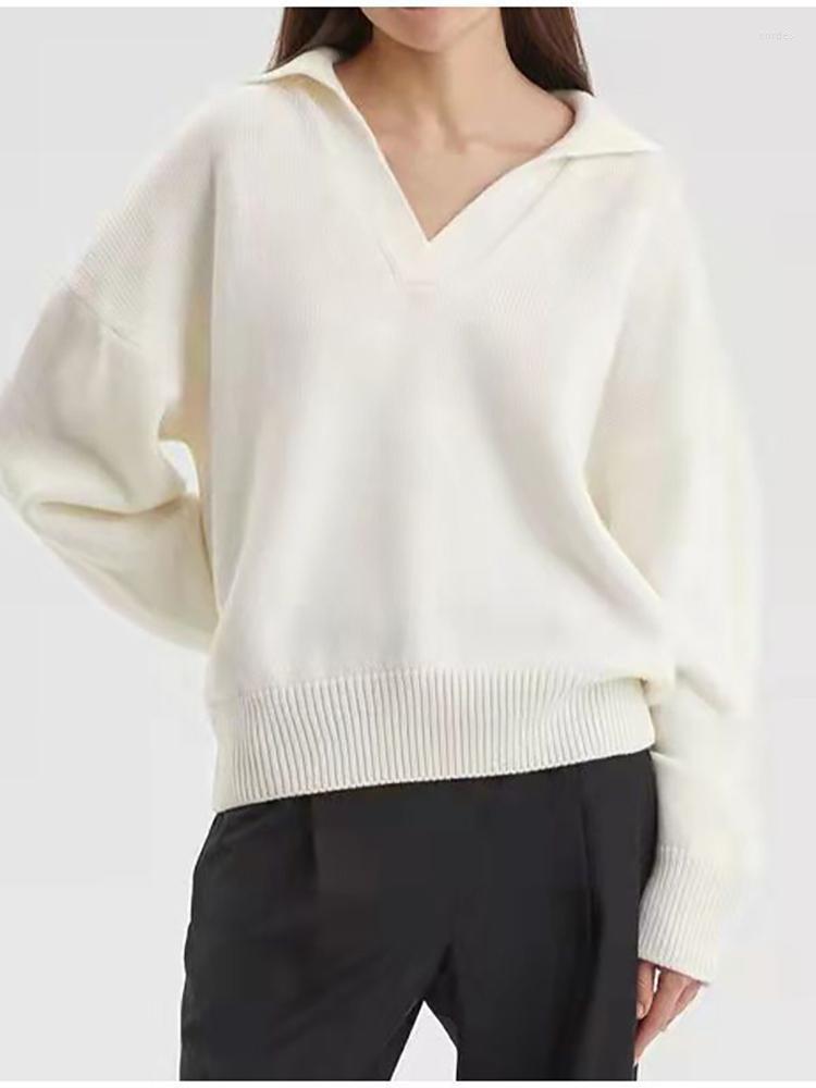 

Women' Sweaters White Knitted For Women Fashion Trend Autumn Winter Green Sweater Woman Polo Collar Luxury Tops Female Pullovers