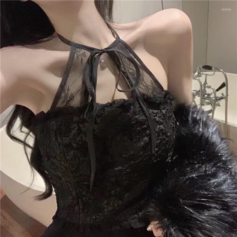 

Women's Tanks Four Seasons Women's Brand- Lace Halter With Breast Cushion Bottomed Top Fashionable Solid Color Versatile Suspender Vest, 01