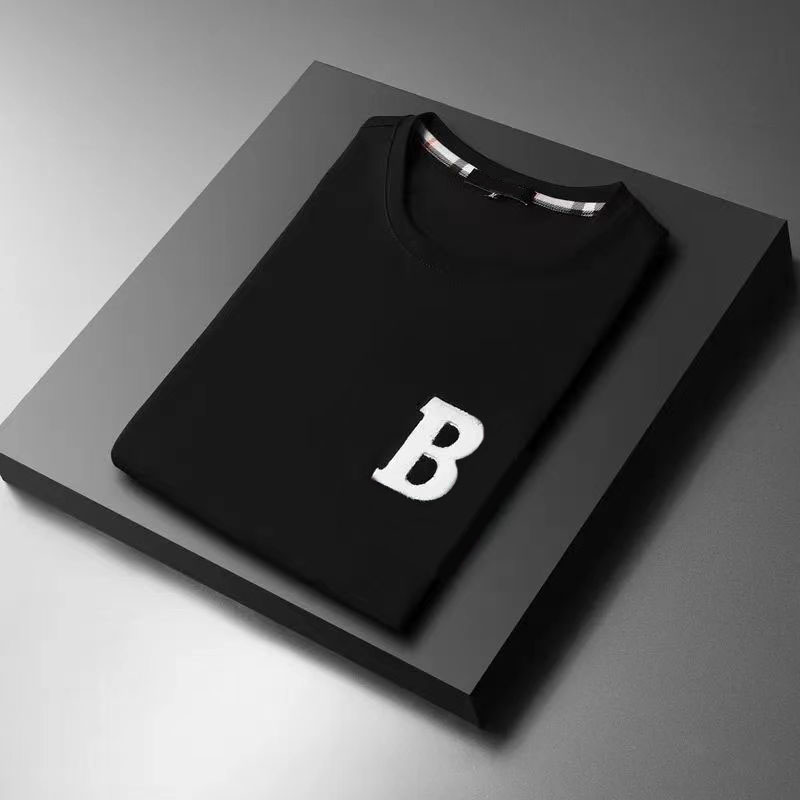 

Spring and summer brushed cotton clothes Breathable new high grade cotton printing short sleeve round neck Letter Print mens sleeve tees White Black graphic design