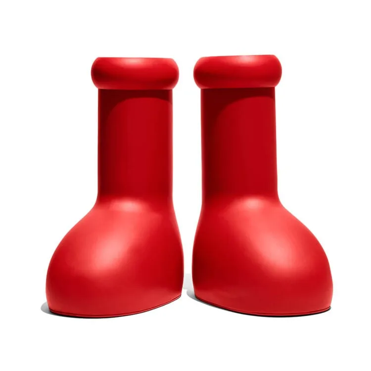 

2023 MSCHF Men Women Rain Boots Designers big red boot Thick Bottom Non-Slip Booties Rubber Platform Bootie Fashion astro boy size 31-46 HkA