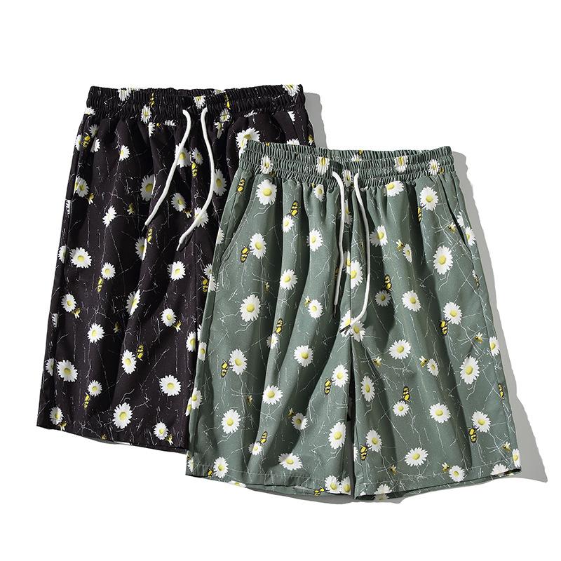 

Men's Shorts Wholesale Plus Size 5XL Short Pants Men Floral Printed Summer Fashion Casual Board Beach, Green