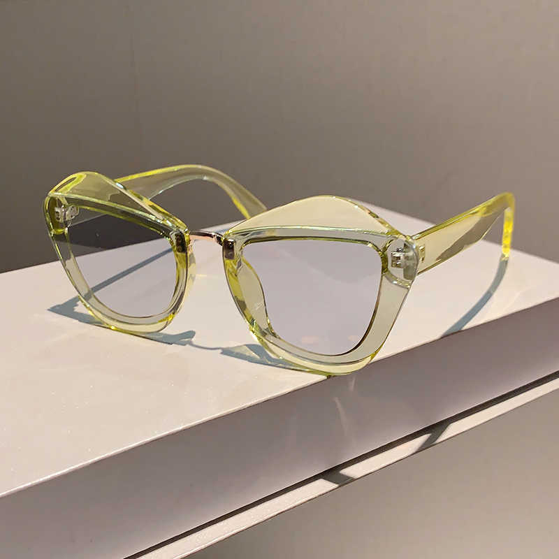 

Sunglasses KAMMPT New in Irregular Cat Eye Sunglasses Fashion Oversize Gradient Female Sun Glasses Luxury Brand Design UV400 Eyewear Shades G230225