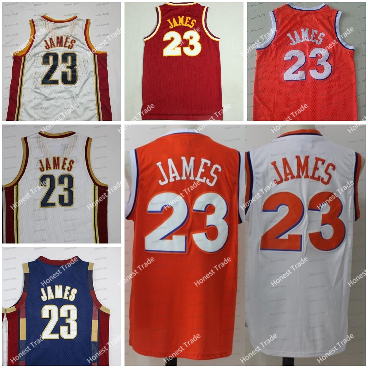 Retro James Jersey Orange Navy Blue James Mens Stitched Jerseys Classics Throwback Sports